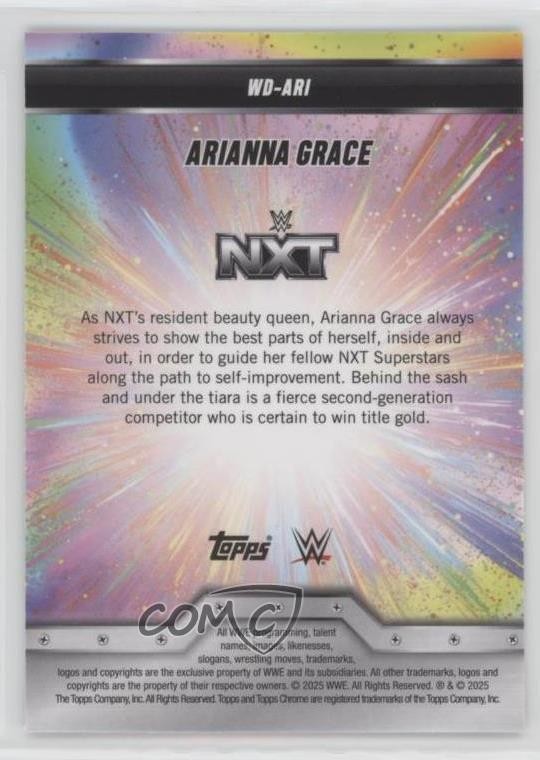 2025 Chrome WWE Women's Division Neon Green Refractor 70/99 Arianna Grace 14wi