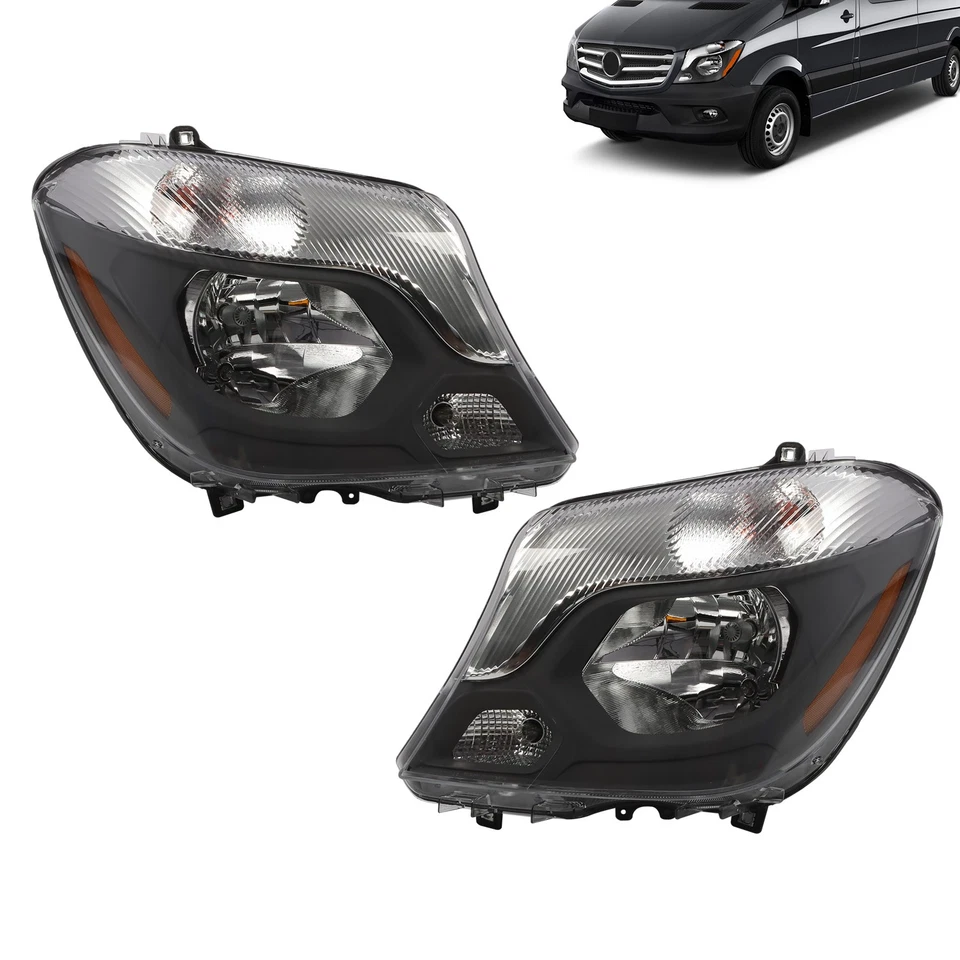 For 2014-2018 Mercedes-Benz Sprinter 2500 3500 Left Right w/Bulb Pair Headlights - Image 2 of 4