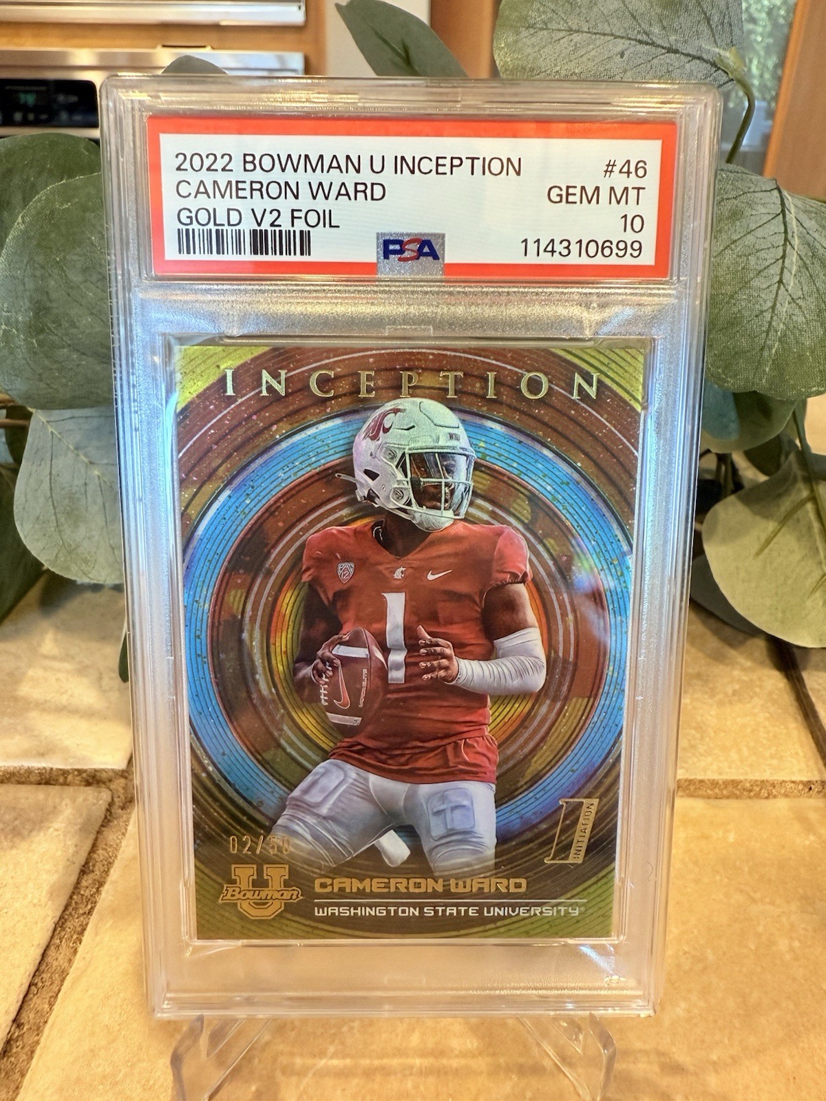 2022-23 Bowman Inception University Cameron Ward #46 Gold V2 /50 Psa 10