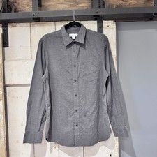 Calvin Klein LS Button Up Collared Shirt Dark Grey Men  s Med Casual Business
