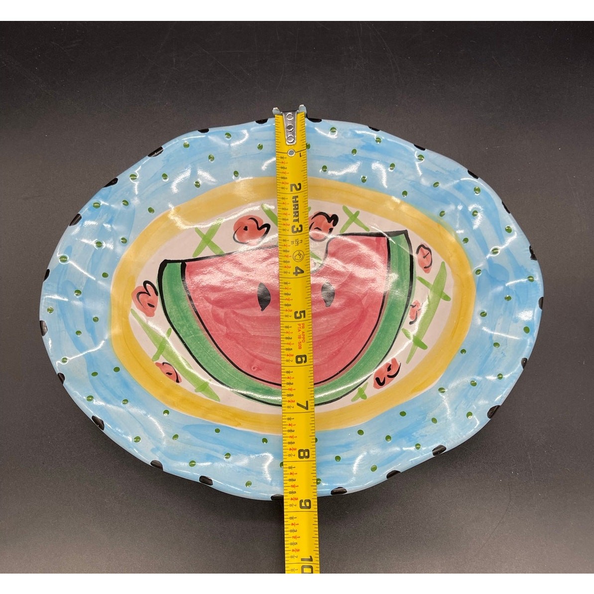 Art Studio Pottery Signed Ruffled Edge Oval Redware Set of 2 Plates 11" x 8.75"