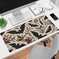 40 90cm Oversized Gothic Bat  Floral Gaming Mouse Pad - Large Non-Slip Rubber B
