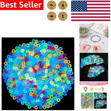 Plastic Glow Pony Beads 1000Pcs DIY Craft Jewelry Friendship Bracelet Necklace