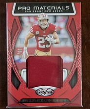 Panini 2025 Certified Pro Materials Red Christian McCaffrey #PM-CMY /99 49ers