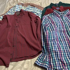 MENS LOT OF 6 LONG SLEEVE CASUAL SHIRTS - Size XL-IZOD,LEE, CHAPS