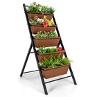 5-tier Vertical Garden Planter Box Elevated Raised Bed w/5 Container Green