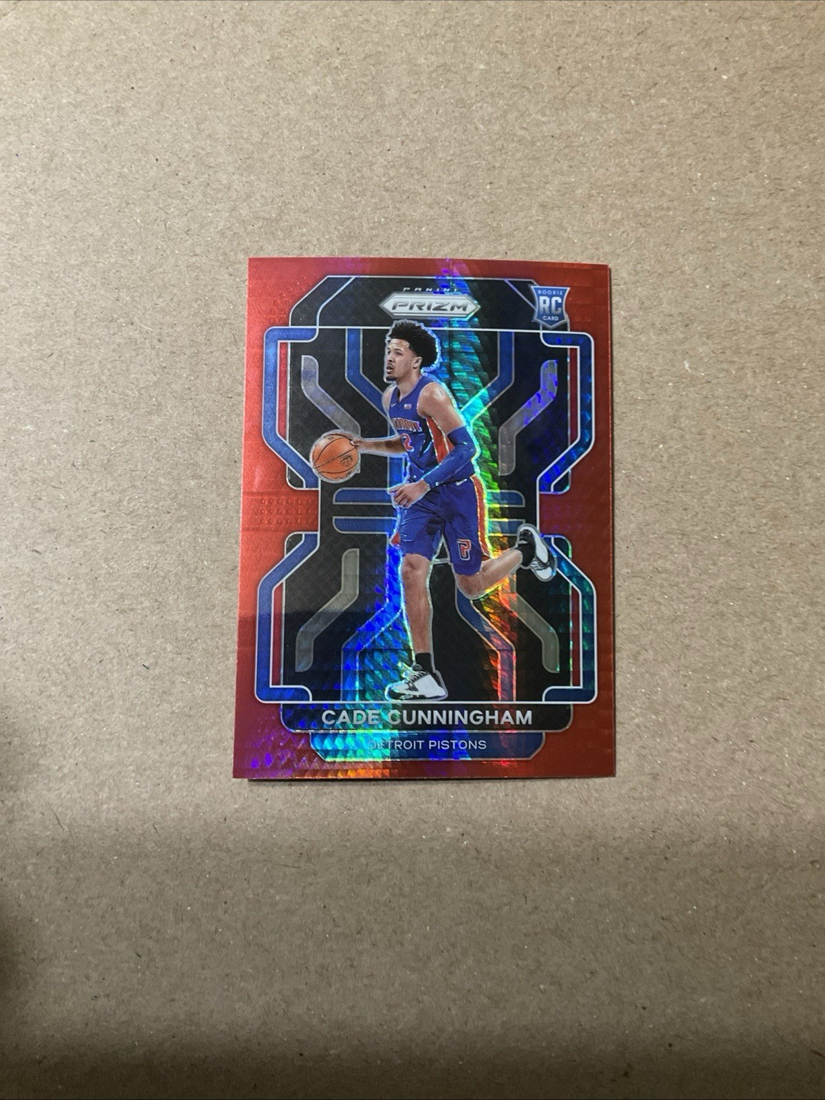 2021-22 Panini Prizm Pistons Cade Cunningham Red Hyper Prizm #282 Rookie RC