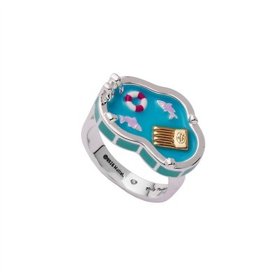 Alex and Ani Polly Pocket  Limited Edition Pool Party Ring Silver AL260271SPS7SS