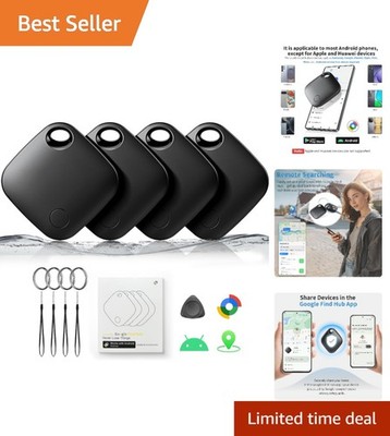 Android-Compatible Smart Tags - 4-Pack with Long Battery & Shareable Location