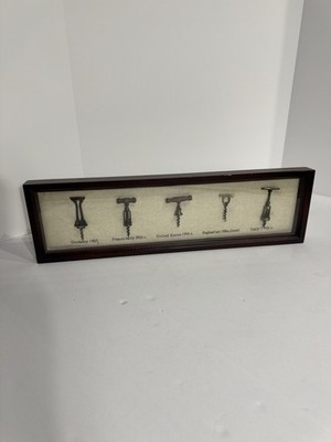 Miniature Corkscrew Collection 5 Pc Shadow Box  Germany France England USA Italy