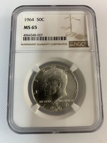 1964 Kennedy Silver Half Dollar NGC Graded MS65