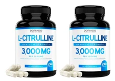 L-Citrulline 3000mg 2X240 Capsules GMP Certified & Non-GMO Free Form Amino
