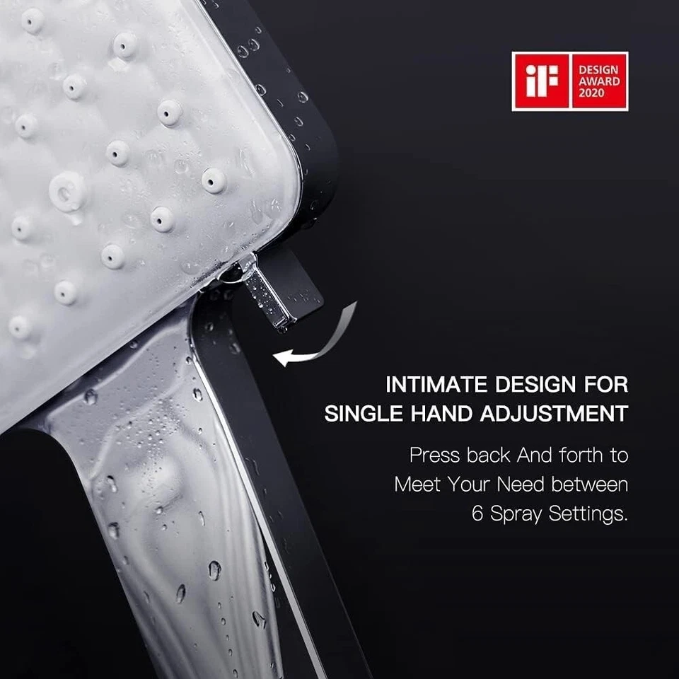 Cabezal de Ducha de Alta Presión con Portátil, 6 Modos de Pulverización/Ajustes Desmontables Foto 2 de 4