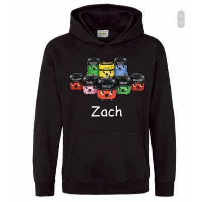 PLATINUM PRINTS Personalised Boys Girls Henry Hoover Vacuum Cleaner & Friends Kids Adult Hoodie