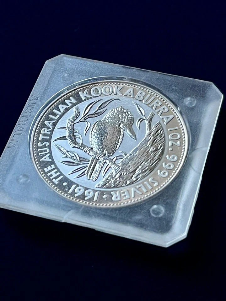 AUSTRALIA ONCIA ARGENTO .999 KOOKABURRA 1991  5 DOLLARI KM#164 MONETA 1 OZ - Immagine 4 di 4