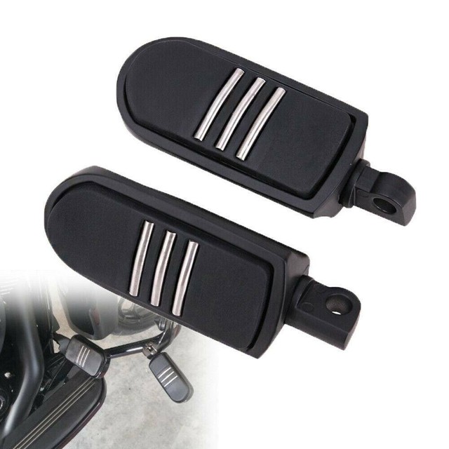 Passenger Foot Pegs Pedal Black 10mm Footrest For Harley Dyna Touring