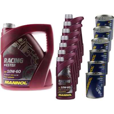 11L Motoröl MANNOL Racing+Ester 10W-60 3xMotor Doctor+Motor Flush