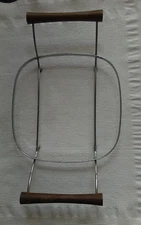 Vintage Buffet Corning Ware PYREX Carrier MCM Stainless Steel Wood Handles 2 of2