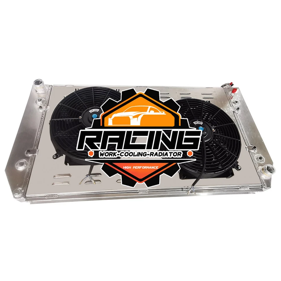 Radiador de aluminio + ventilador de cubierta para Chevy GMC 1988-2000 C/K 1500 2500 3500 7,4 L V8 Foto 2 de 4