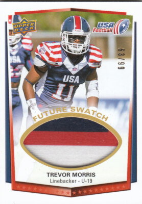 2015 Upper Deck USA Football Future Swatch Patch #14 /99 Trevor Morris #32 Patch