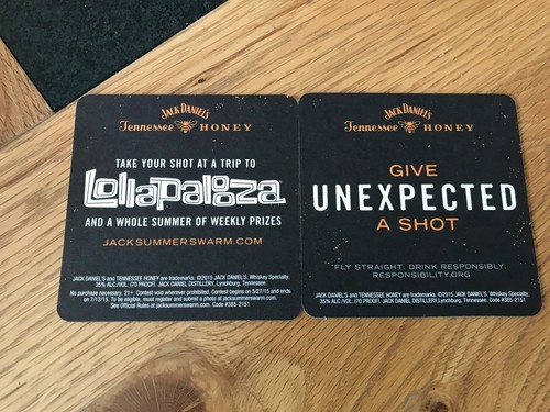 2 PROMOTION JACK DANIELS TENNESSEE HONIG BIERMATTEN AUS 2015 USA AUSGABE - Bild 2 von 2