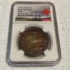 1973 CANADA SILVER DOLLAR 1 RCMP CENTENNIAL SP66 NGC Multi color toning original
