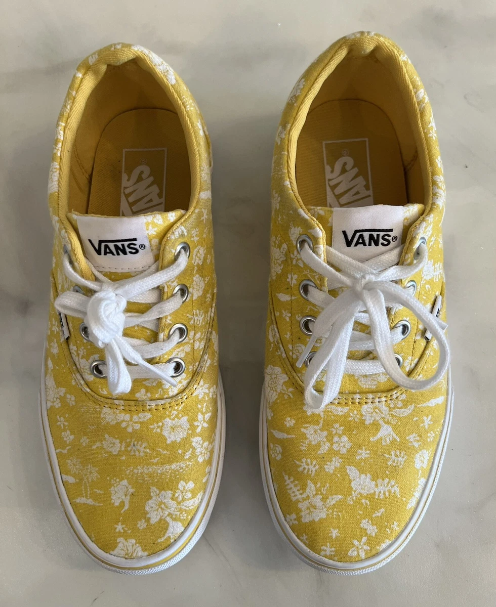 Vans Off The Wall 721356 Old Skool Yellow Floral Skate Shoes