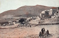 L475 Palestina pueblo de Sicar y Monte Gerizim postal de colección