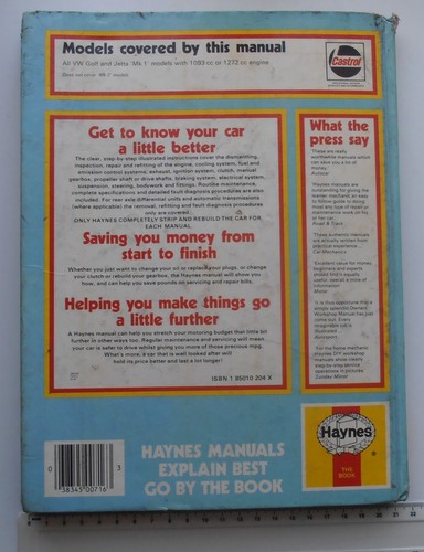 Haynes Owners Workshop Manual Volkswagen Golf and Jetta 1974-84 - Picture 2 of 4