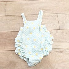 Angel Dear Light Blue and Yellow Floral romper