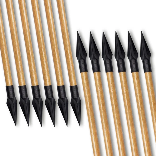 Archery 33" Hunting Wooden Arrows Recurve Bow Traditional Hunting Spine 500 - Picture 21 of 28