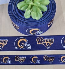 7/8  1.5" 1 YD Los Angeles Rams Grosgrain Ribbon Football Hair Bow Ribbon