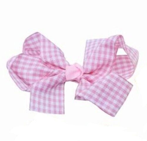 School Hair Accessories Gingham Bow Alice Bobble Clip Headband Red Green Yellow - Picture 44 of 85