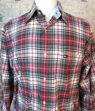 Vintage Tommy Hilfiger Gingham Plaid Button Down Shirt Men's L FLAG LOGO