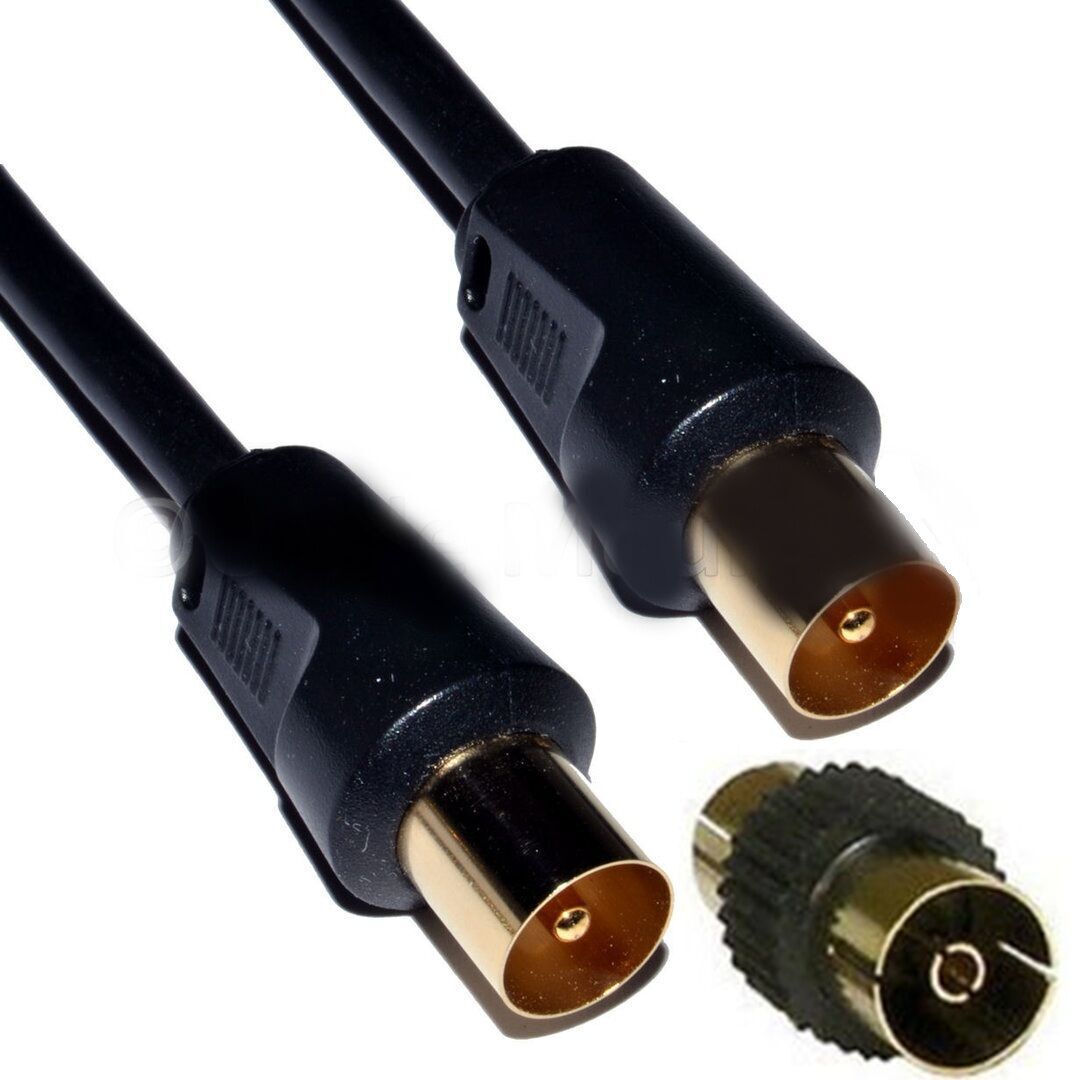 Coaxial TV Aerial Cable Extension RF Fly Lead Digital Male to Male Coax