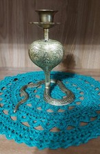 Portacandela candelabro serpente cobra ottone vintage