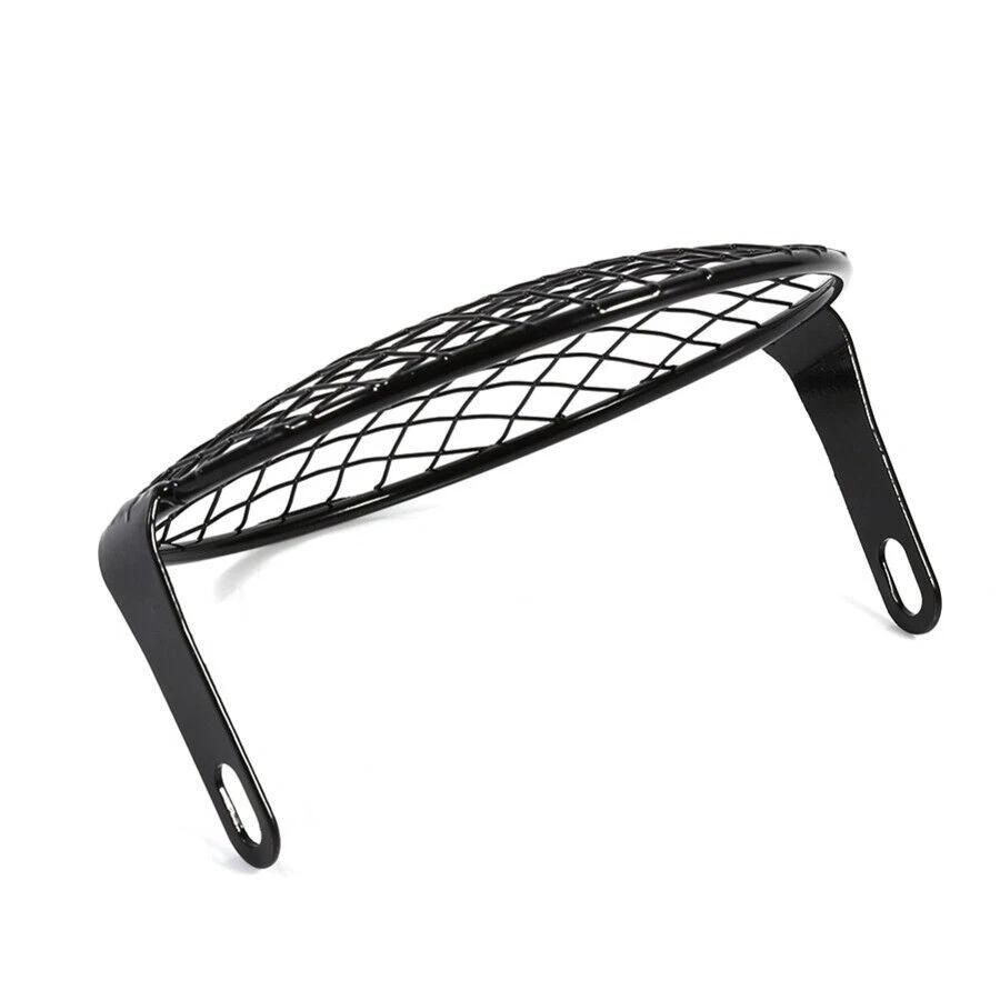 6.5" Metal Retro Moto Faro Lámpara Cuadrado Malla Rejilla Cala Máscara Para Honda Foto 3 de 4