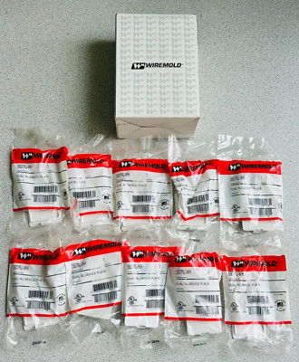 10 NEW Wiremold 5507RJ-WH Non-Metallic Dual RJ11 RJ45 Device Faceplate WHITE Lot