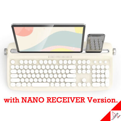 ACTTO W503 106-Tasten-Multi-Pairing-Retro-Tastatur und -Empfänger,...