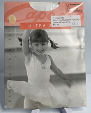 Capezio 1815C-WHT Children's Studio Basics Footed Tights White Fits Size 8-12