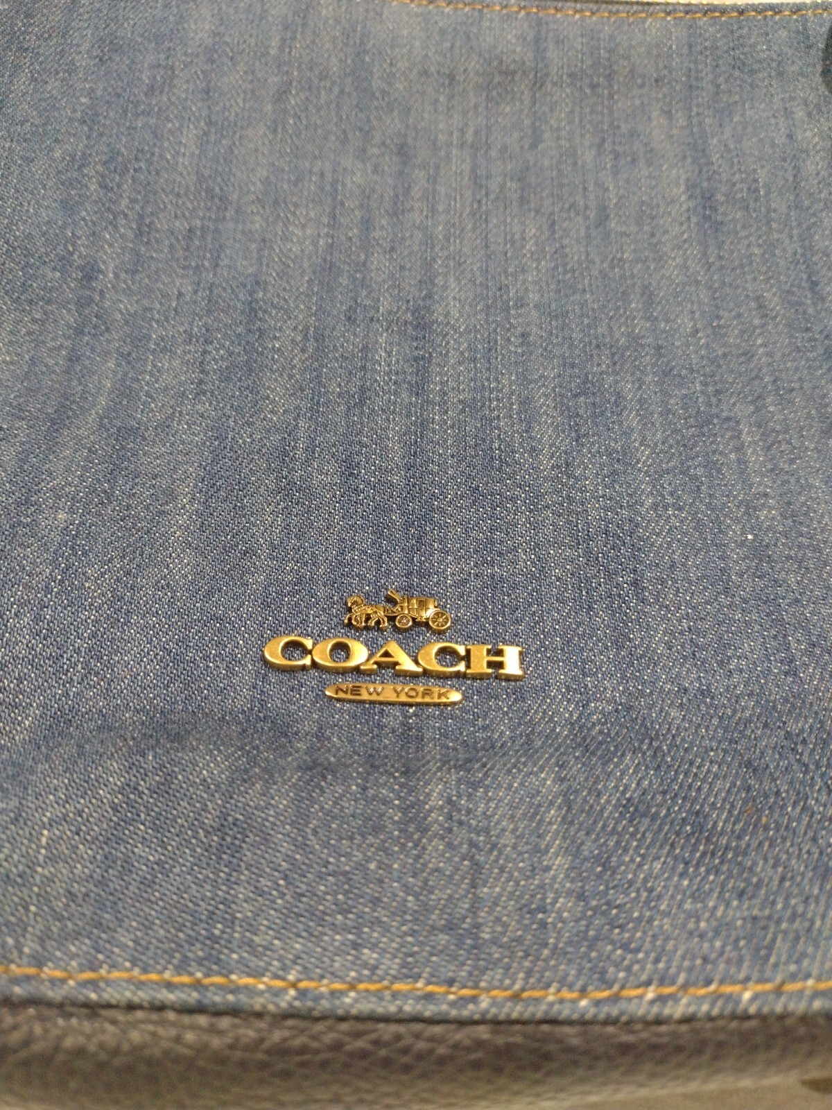 Coach Authentic Sutton Denim Shoulder Bag Purse (Crossbody strap