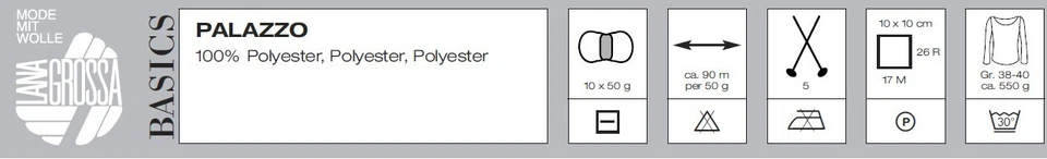 500g (10 x 50g) Palazzo Flauschgarn Fransenwolle Lana Grossa Fb. 707 blau-braun - Bild 3 von 3