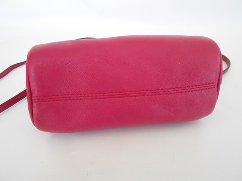 Lauren Ralph Lauren Crossbody Bag + Top Chain Handle - Hot Pink Sheep Leather - Picture 8 of 11
