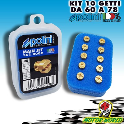 6 MM SCALA 2 POLIN KIT DIECI GETTI MASSIMO CARBURATORI DELLORTO DA 160 A 178 D