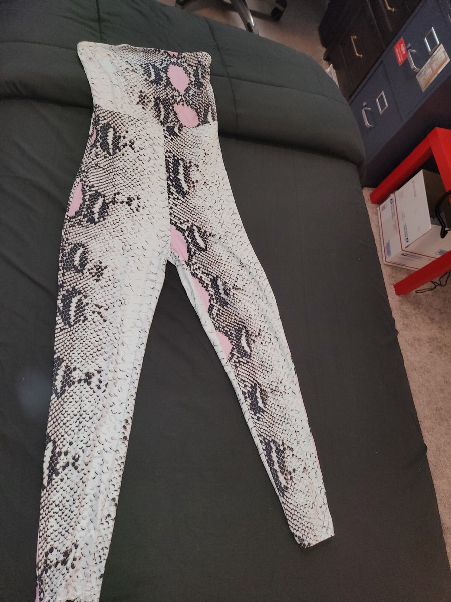 Shein Snake Skin Pattern Coat and Tube Jump Suit Extra Small View 3