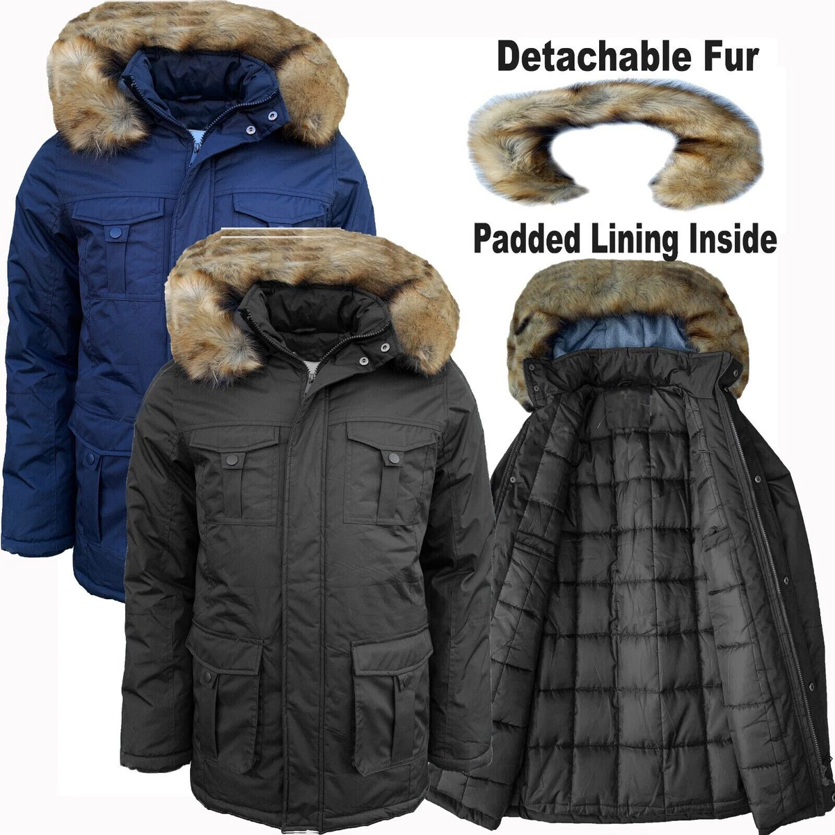 Mens heavy top parka coats
