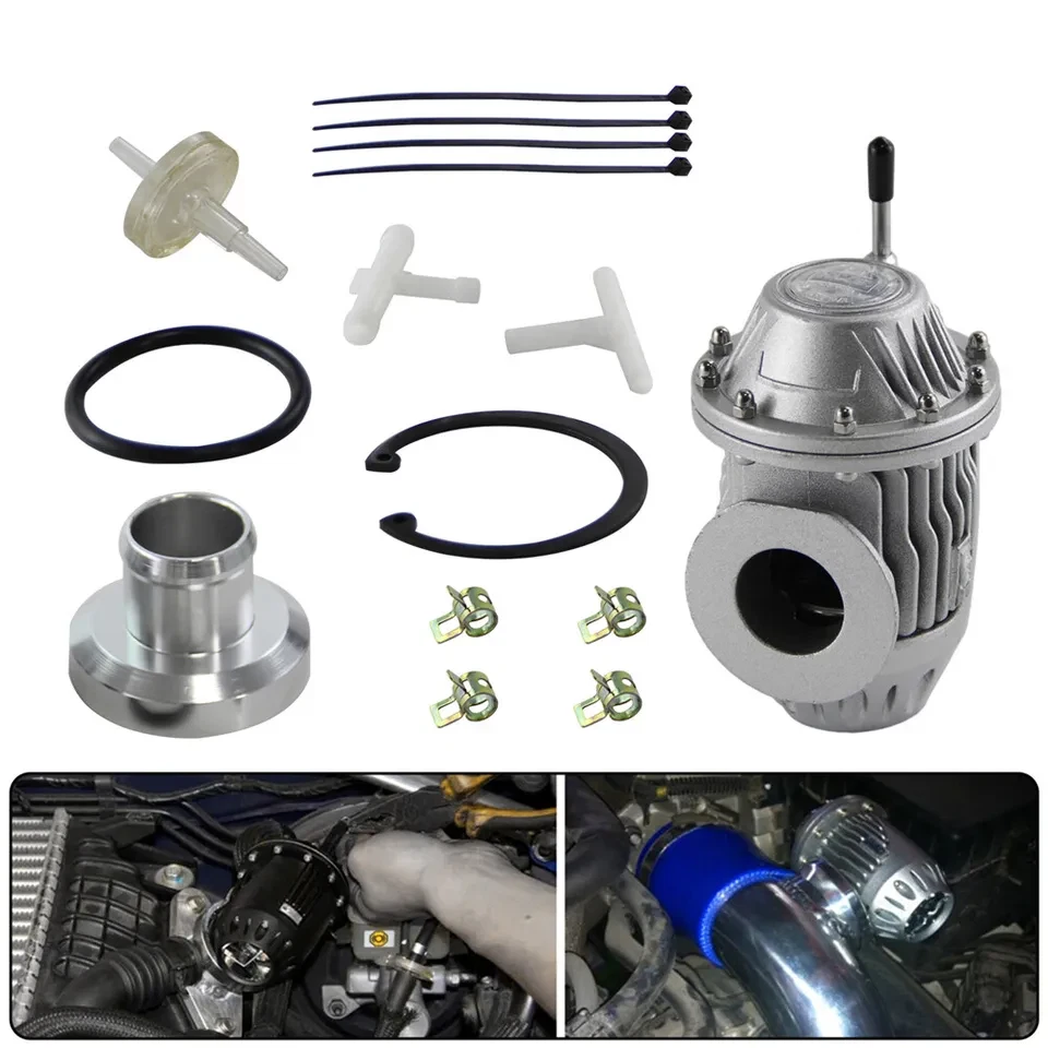 Kit de flange adaptador prata universal SQV SSQV turbo válvula de sopro Bov IV 4+ 2,5" - Imagem 3 de 4