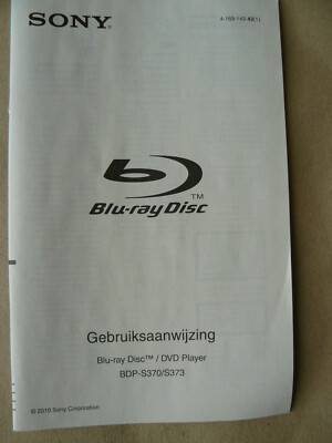 Gebruiksaanwijzing Gebrauchsanleitung Niederländisch Blu-ray BDP-S370/S373