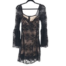 Sheer Lace Dress Women S Black Grunge Fairy Feminine Stevie Nicks Whimsigoth