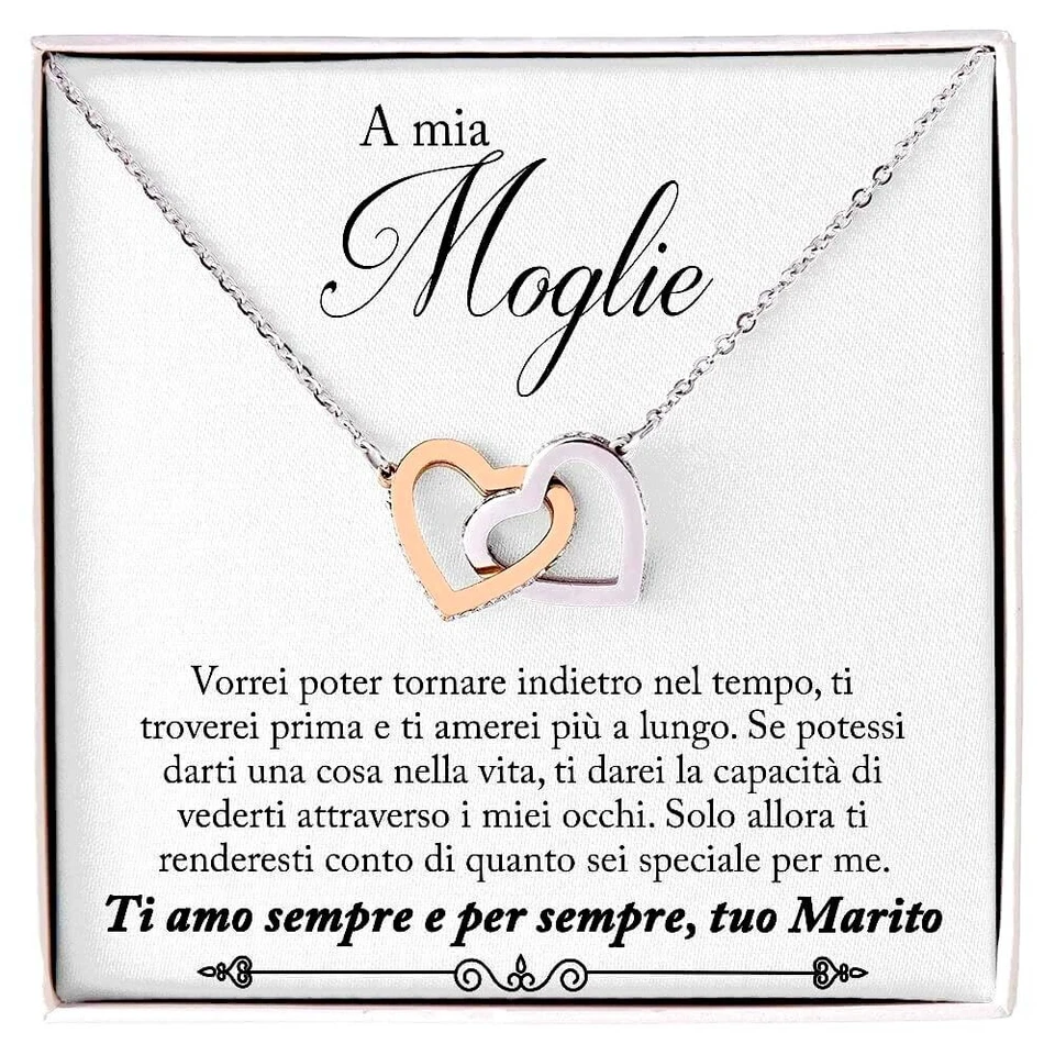 Collana Donna Moglie Compleanno Regalo per lei - Cofanetto con DEDICA incluso